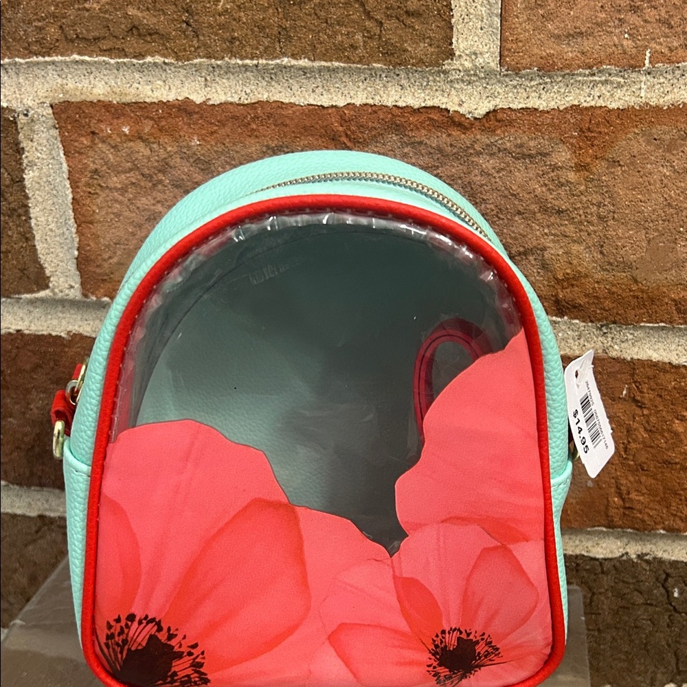 Bath & Body Works Red and Green Floral Cosmetic Bag